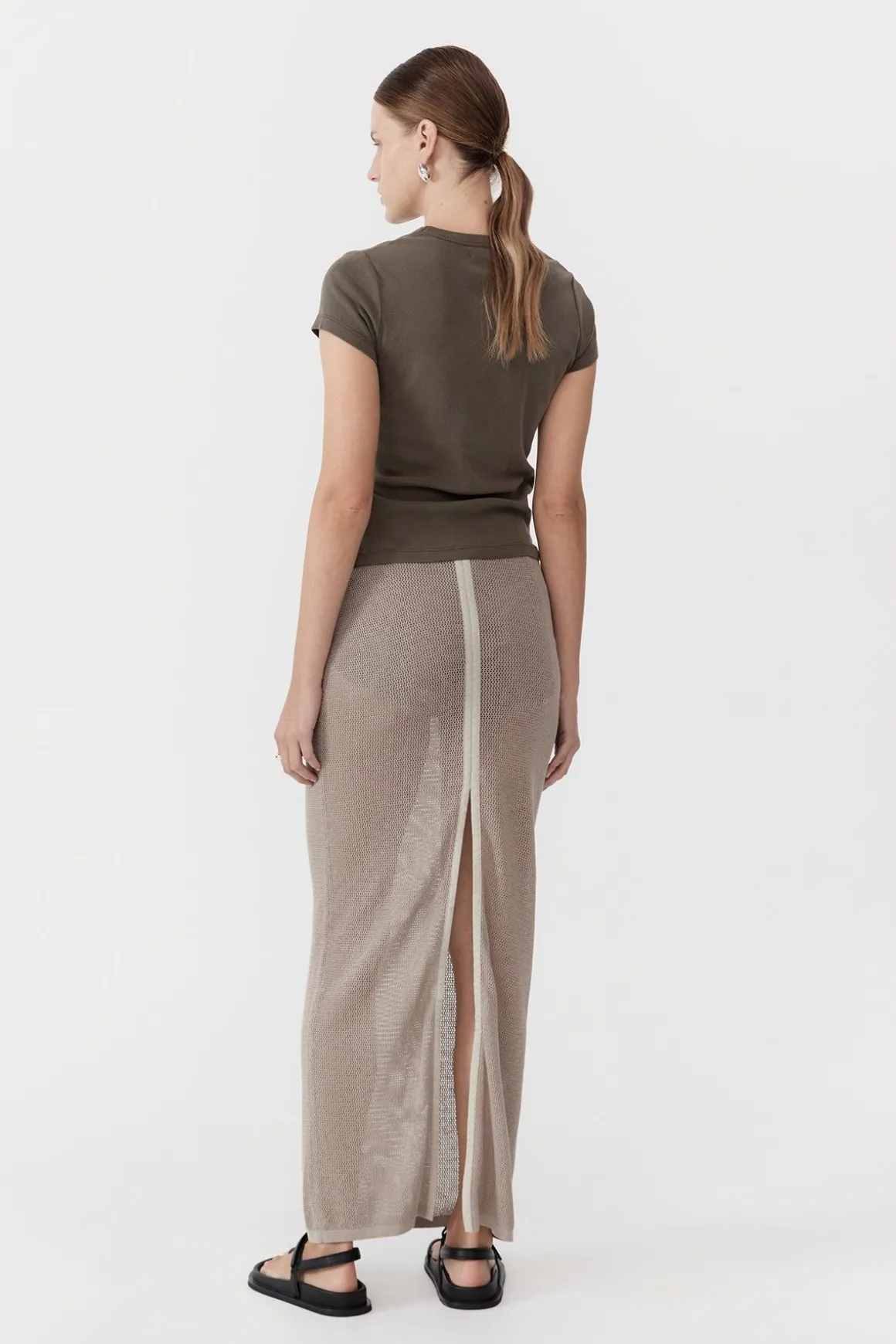 St. Agni Mesh Maxi Skirt - Fog
