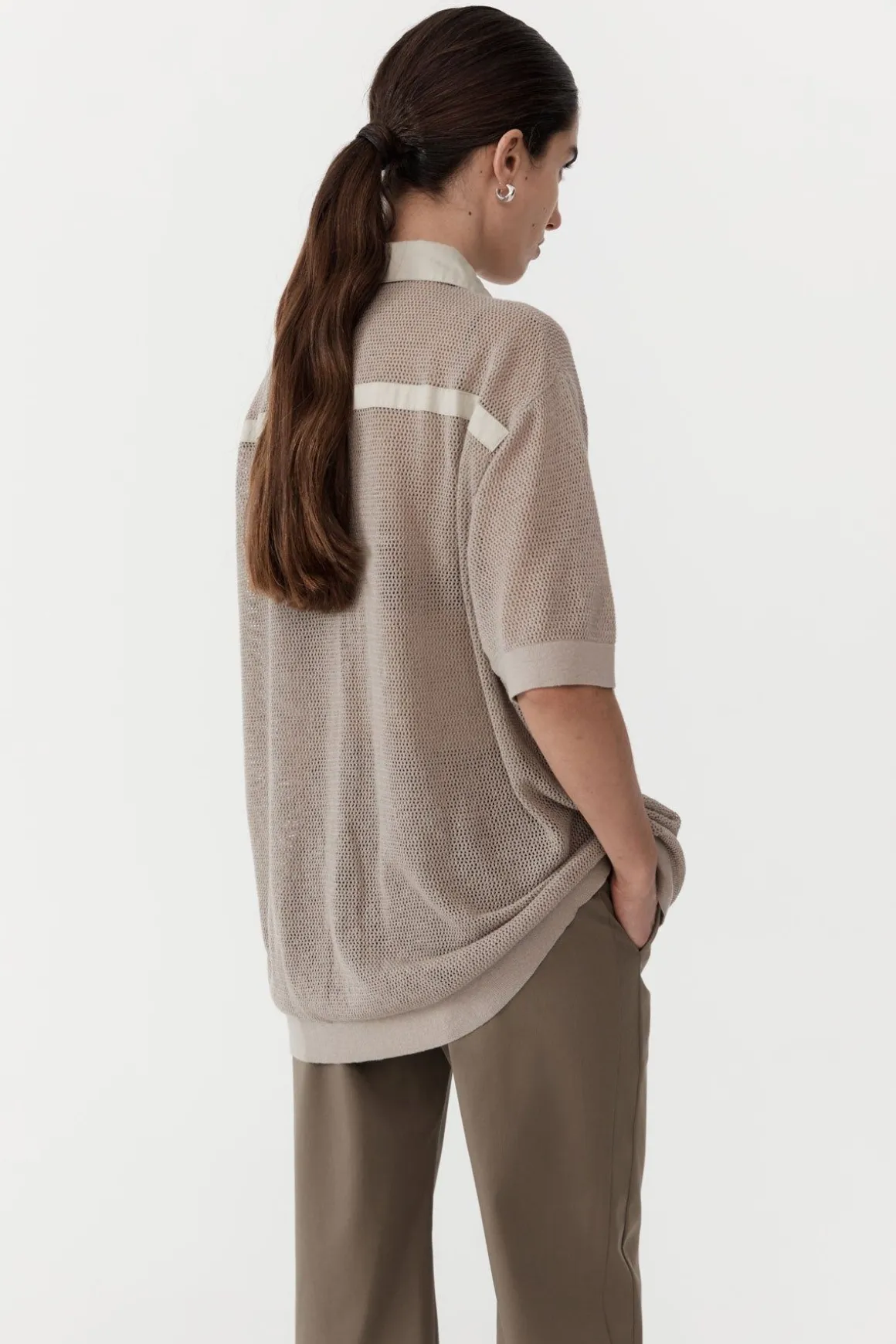 St. Agni Mesh Short Sleeve Shirt - Fog