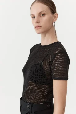 St. Agni Mesh Short Sleeve Tee - Black