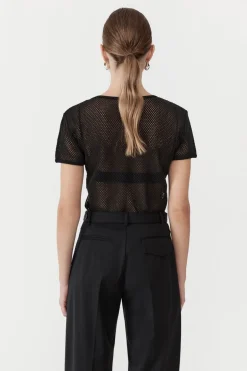 St. Agni Mesh Short Sleeve Tee - Black