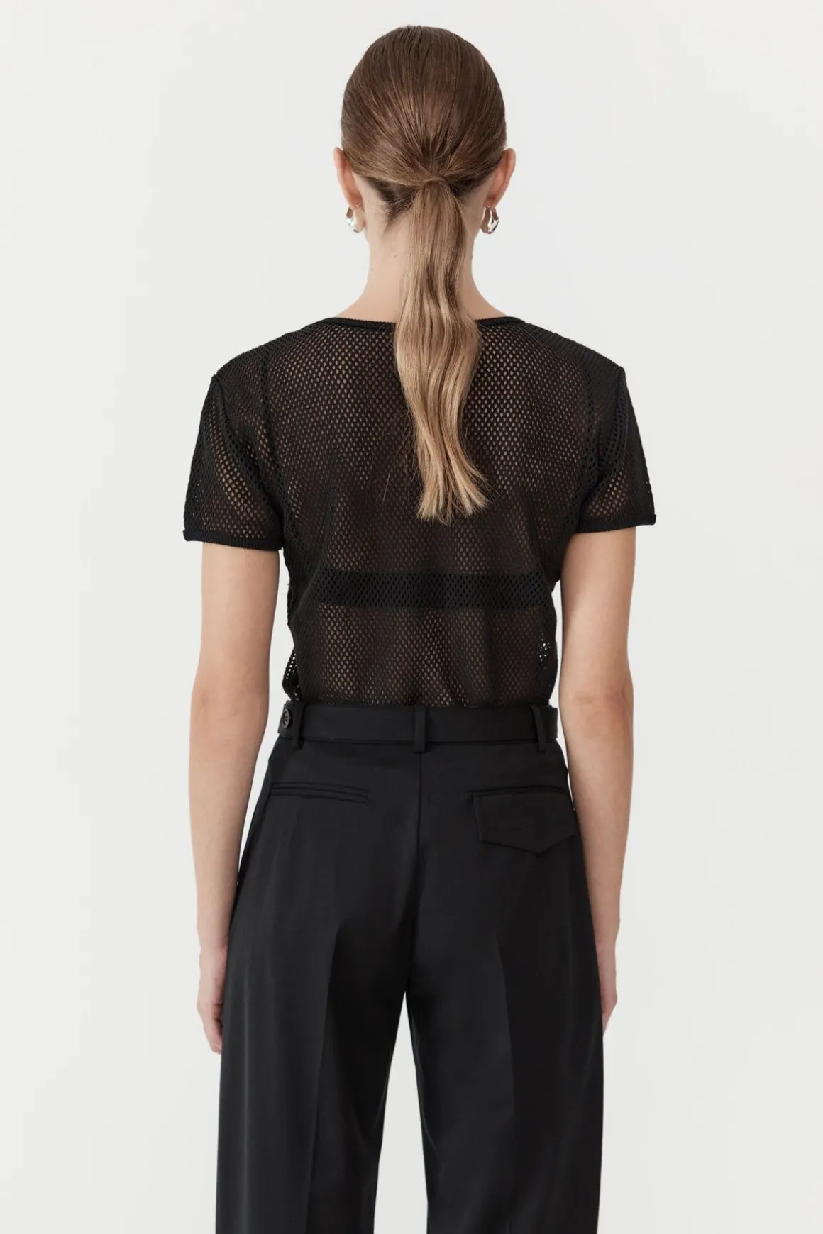 St. Agni Mesh Short Sleeve Tee - Black