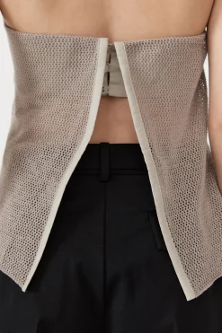 St. Agni Mesh Strapless Top - Fog