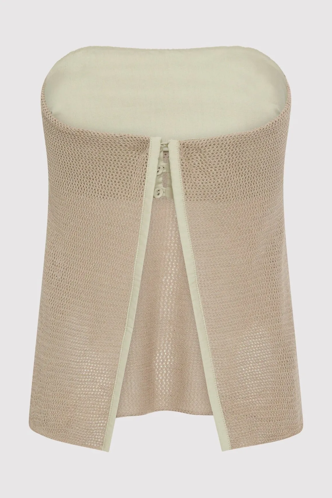 St. Agni Mesh Strapless Top - Fog