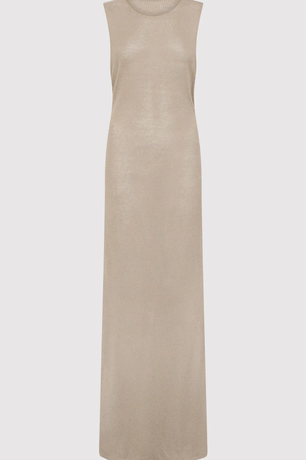 St. Agni Mesh Tuck Back Maxi Dress - Fog