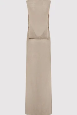 St. Agni Mesh Tuck Back Maxi Dress - Fog