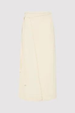 St. Agni Midi Wrap Skirt - Cool White