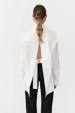 St. Agni Open Back Shirt - White