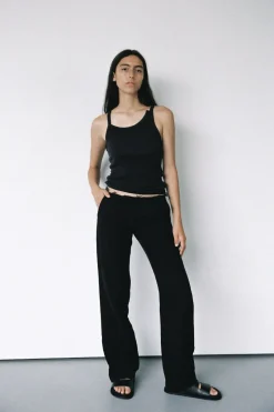 St. Agni Organic Cotton Abstract Singlet - Black