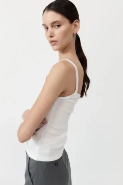 St. Agni Organic Cotton Asymm Tank - White