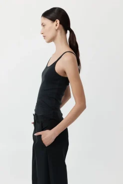 St. Agni Organic Cotton Asymm Tank - Black