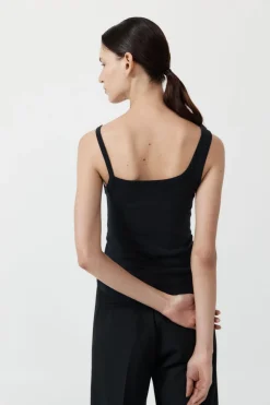 St. Agni Organic Cotton Asymm Tank - Black