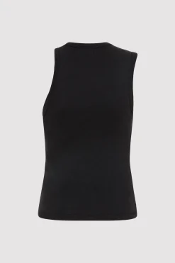 St. Agni Organic Cotton Asymmetric Tank - Black