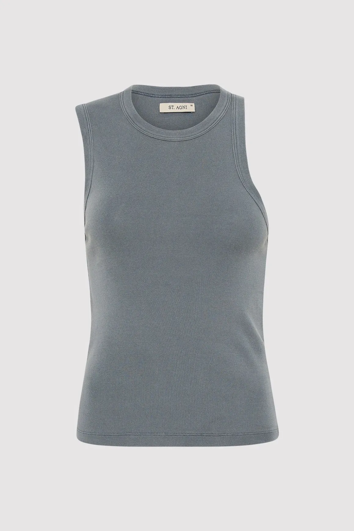St. Agni Organic Cotton Asymmetric Tank - Diesel Grey