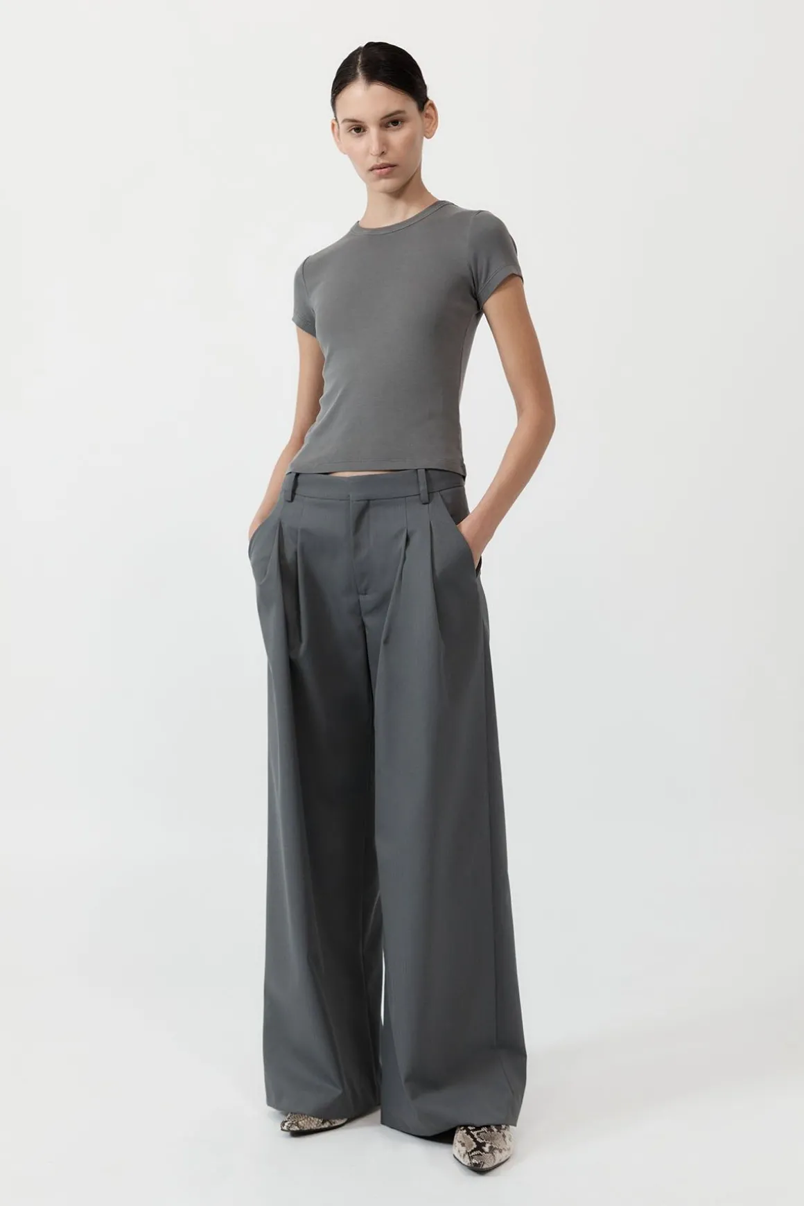 St. Agni Organic Cotton Baby Tee - Pewter Grey