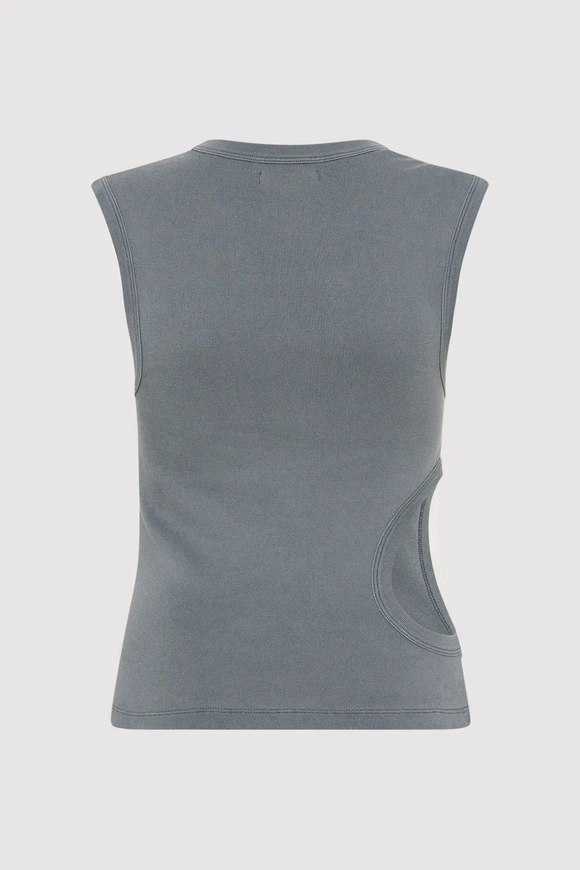 St. Agni Organic Cotton Cut Out Tank - Diesel Grey
