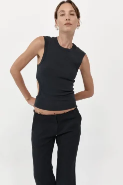 St. Agni Organic Cotton Cut Out Tank - Black