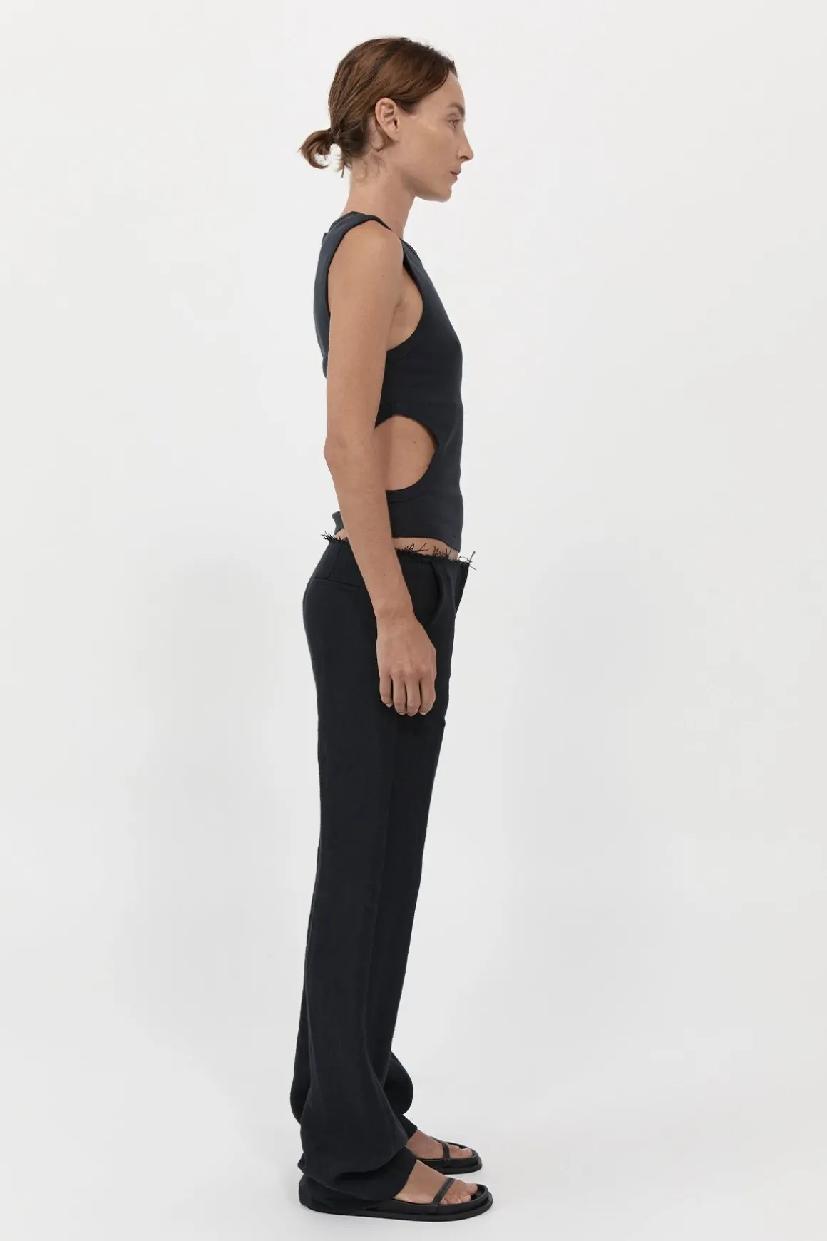 St. Agni Organic Cotton Cut Out Tank - Black