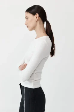St. Agni Organic Cotton Long Sleeve Top - White