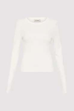 St. Agni Organic Cotton Long Sleeve Top - White