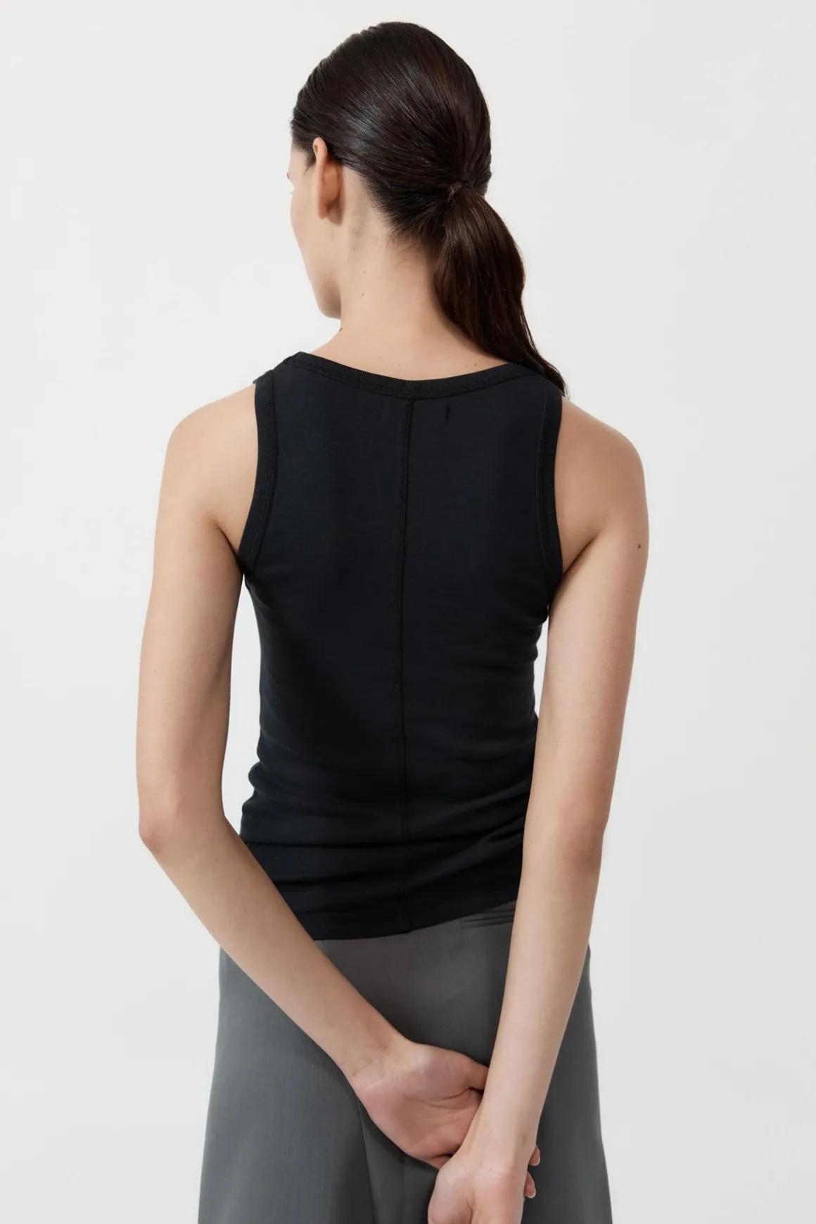St. Agni Organic Cotton Singlet - Black