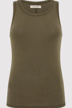 St. Agni Organic Cotton Singlet - Kelp
