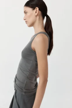 St. Agni Organic Cotton Singlet - Pewter Grey