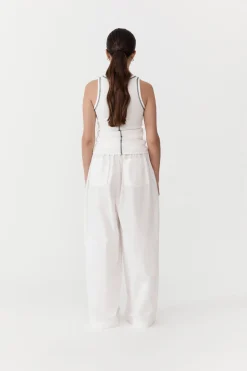 St. Agni Organic Cotton Singlet - White/Black