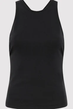 St. Agni Organic Cotton V Back Tank - Black
