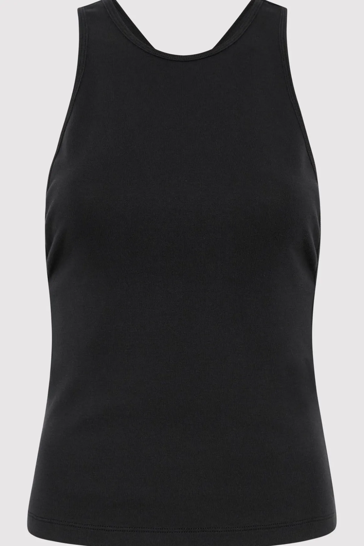 St. Agni Organic Cotton V Back Tank - Black