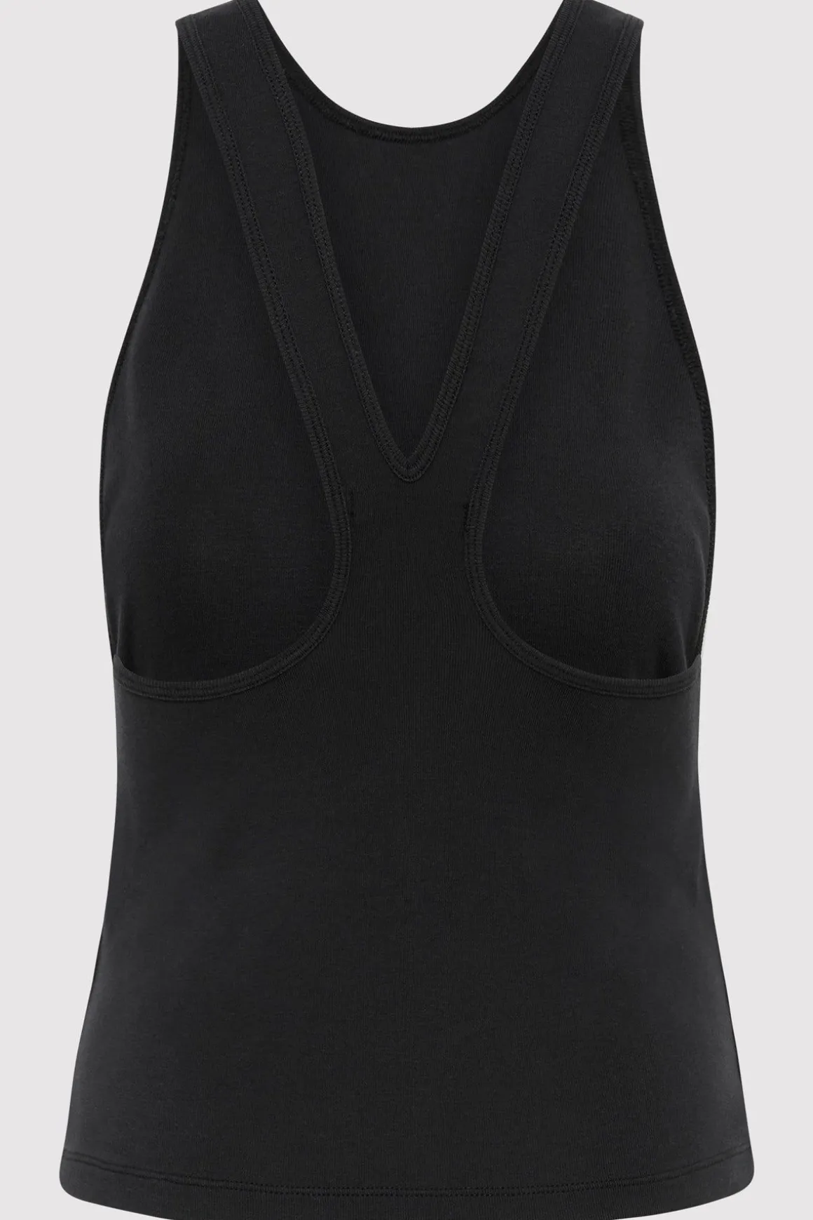 St. Agni Organic Cotton V Back Tank - Black