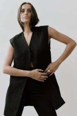 St. Agni Oversized Vest - Black