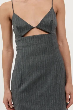 St. Agni Pinstripe Bra Dress - Stone Blue Stripe