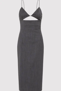 St. Agni Pinstripe Bra Dress - Stone Blue Stripe