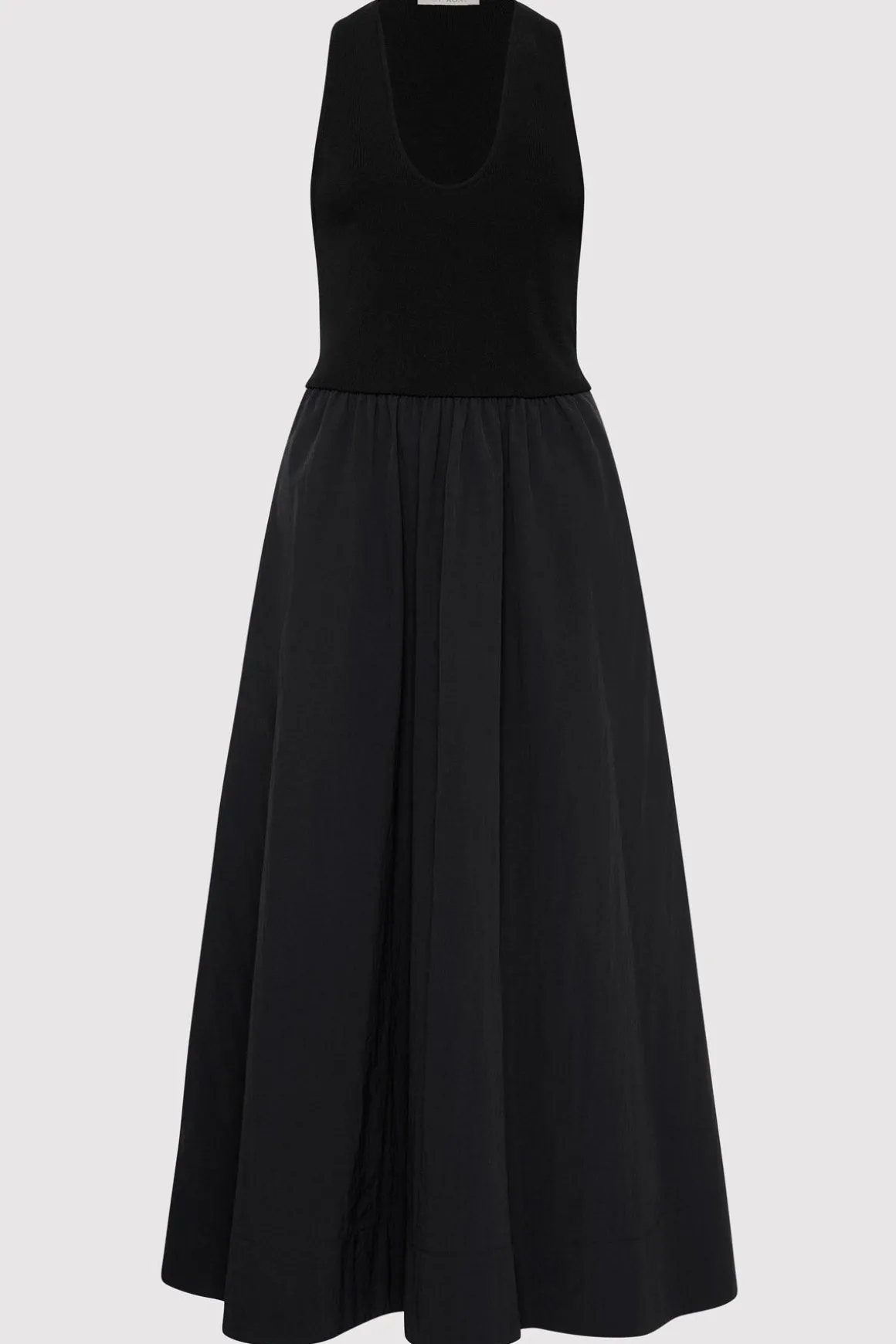 St. Agni Plunge Neck Dress - Black