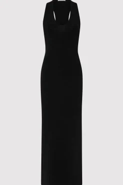 St. Agni Plunge Neck Knit Dress - Black