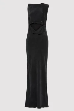 St. Agni PRE-ORDER: Sophia Drape Dress - Washed Black