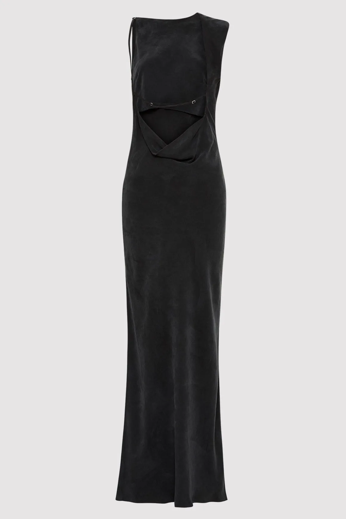 St. Agni PRE-ORDER: Sophia Drape Dress - Washed Black