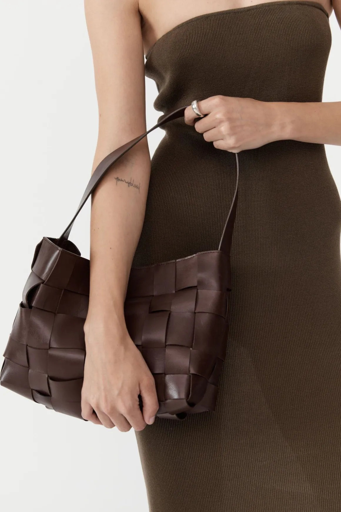 St. Agni PRE-ORDER: Woven Mini Tote - Chocolate