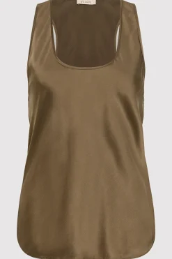St. Agni Racer Back Bias Tank - Kelp