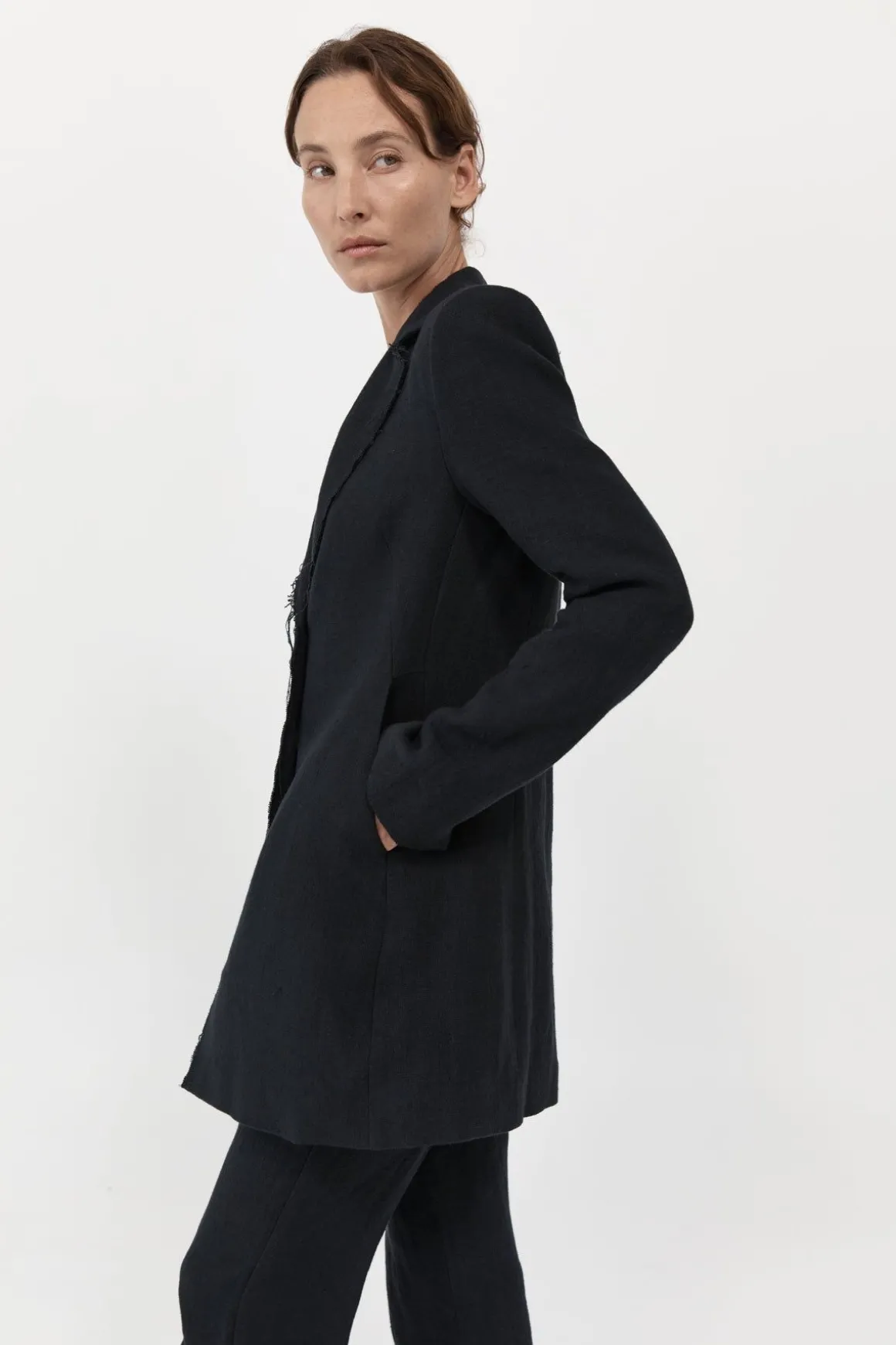 St. Agni Raw Edge Blazer - Black