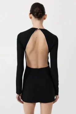 St. Agni Raw Edge Mini Dress - Black
