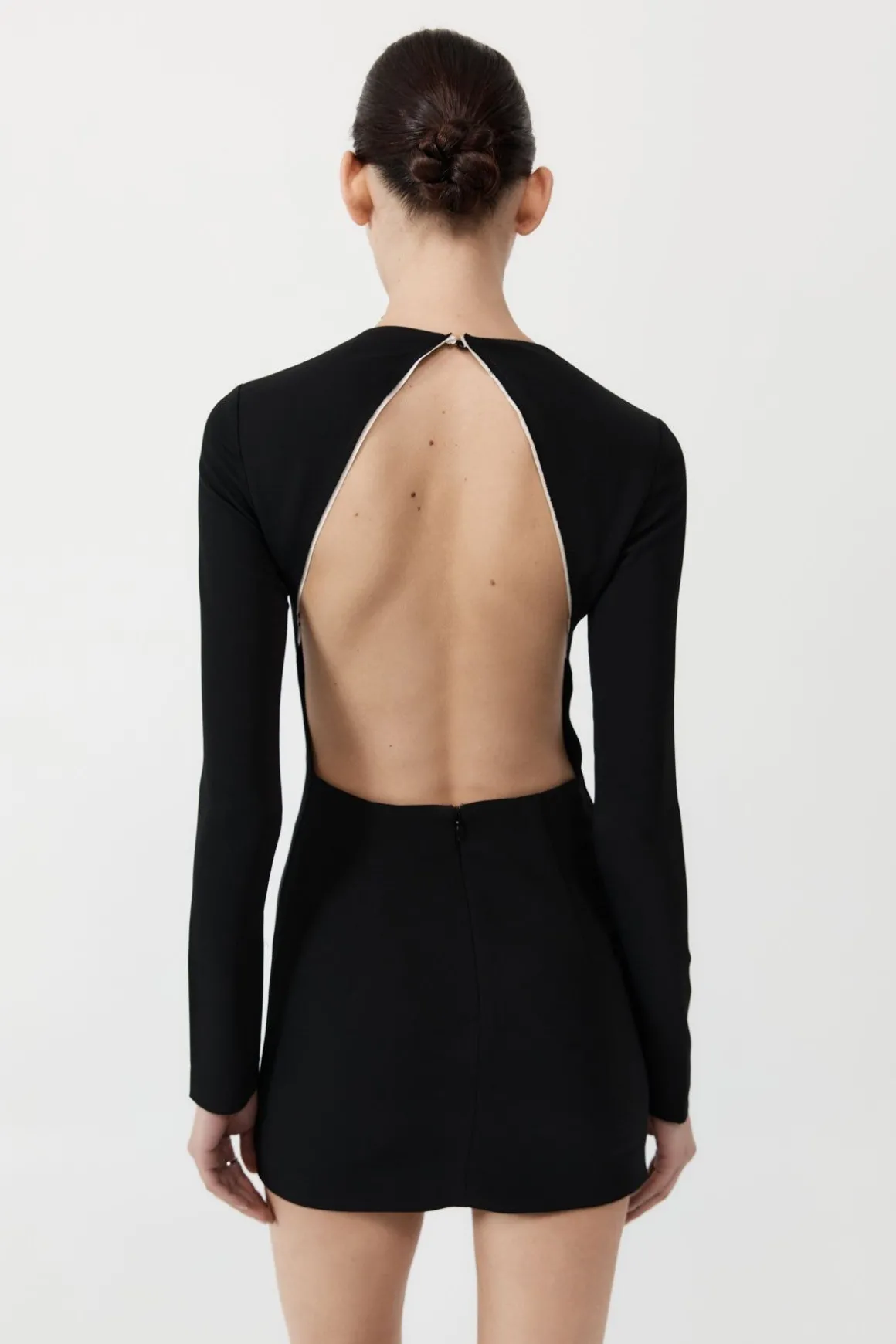 St. Agni Raw Edge Mini Dress - Black