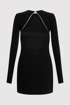 St. Agni Raw Edge Mini Dress - Black