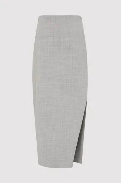 St. Agni Raw Hem Midi Skirt - Grey Heather