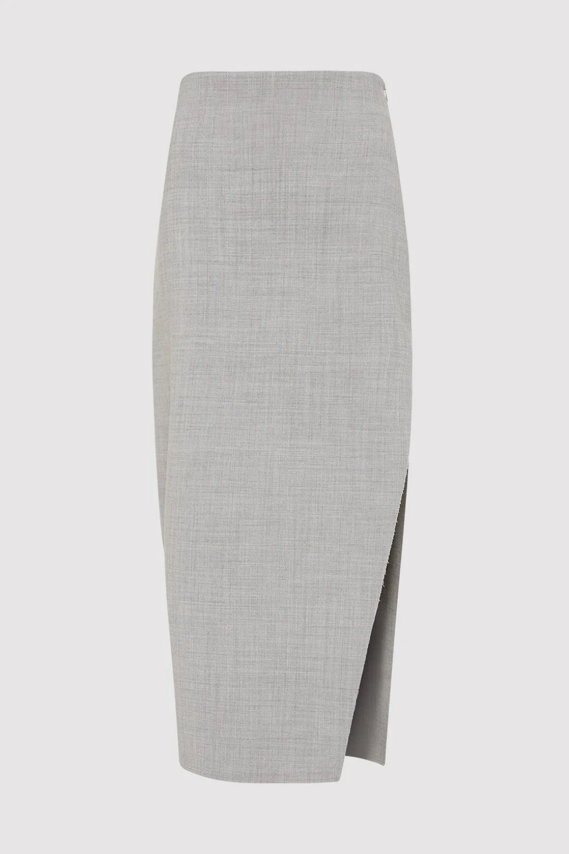 St. Agni Raw Hem Midi Skirt - Grey Heather