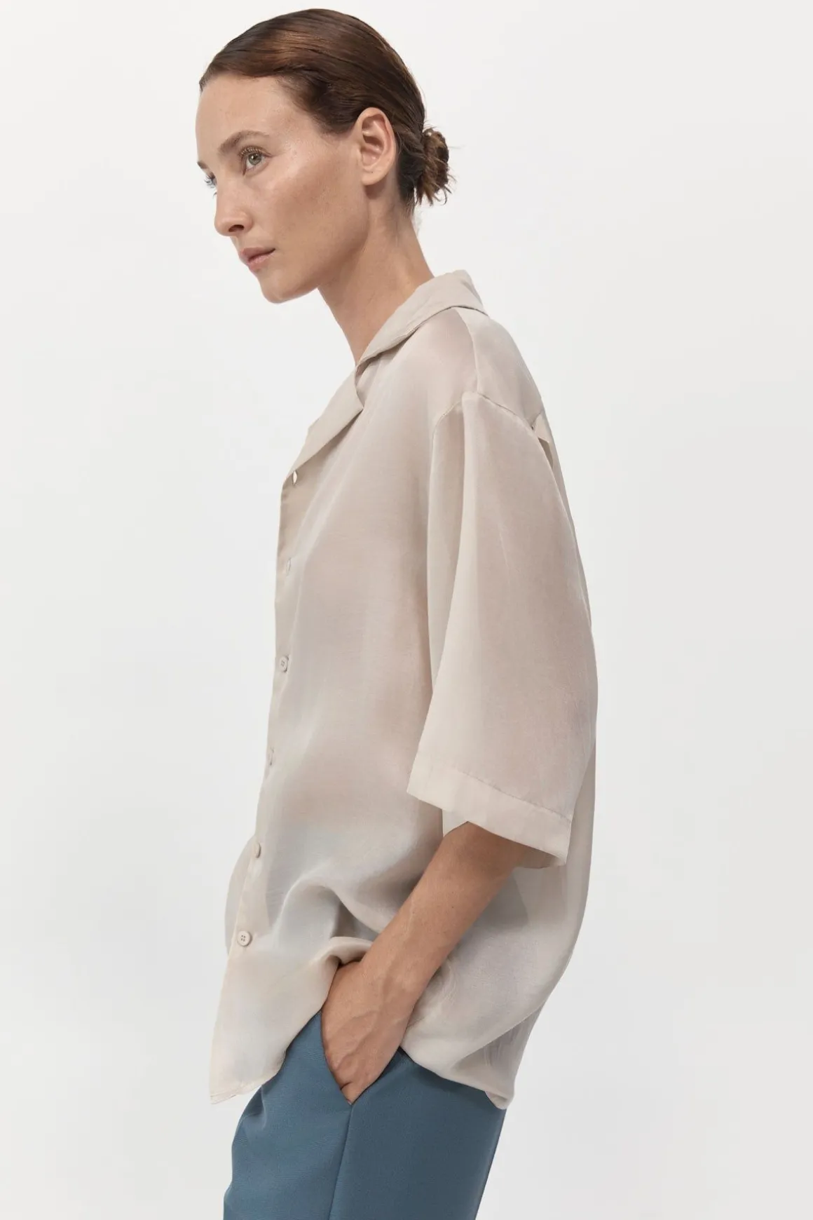 St. Agni Relaxed Collar Shirt - Birch
