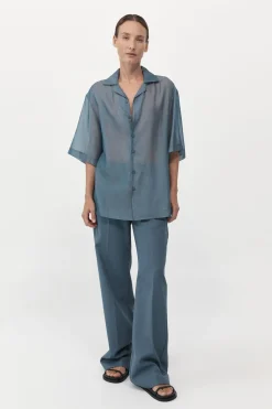 St. Agni Relaxed Collar Shirt - Slate