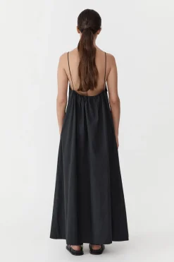 St. Agni Relaxed Drawstring Dress - Black