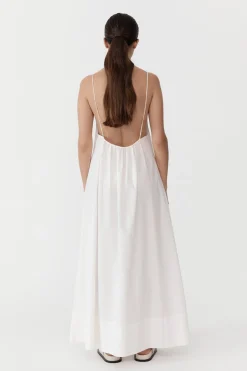St. Agni Relaxed Drawstring Dress - White