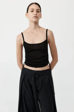 St. Agni Ruched Tank - Black